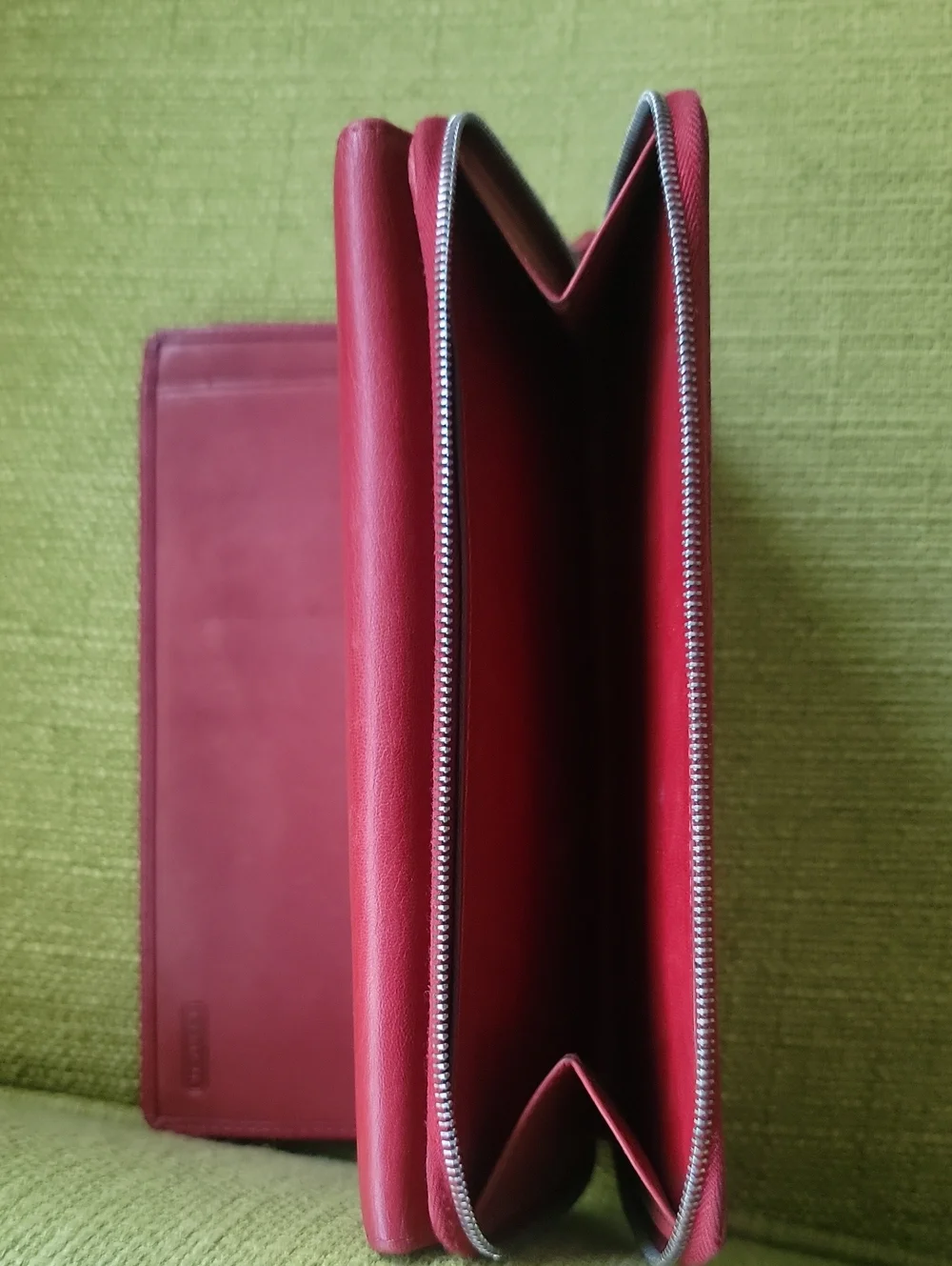 Coach Red Leather Zip Wallet